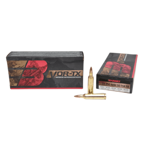 BARNES VOR-TX 22-250 Rem 50 Grain TSX FB lead-free – 20 Rounds (Box) [NO TAX outside Texas]